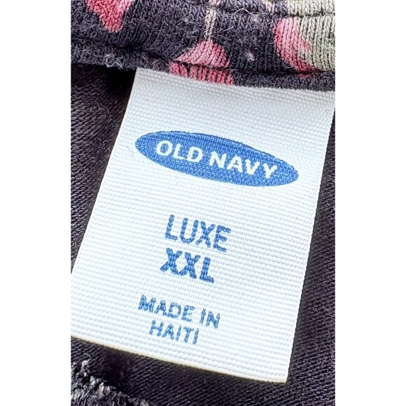 Old Navy Luxe XXL Floral Tank Top Black With Pink & Yellow Flowers Sleeveless So - Picture 7 of 7